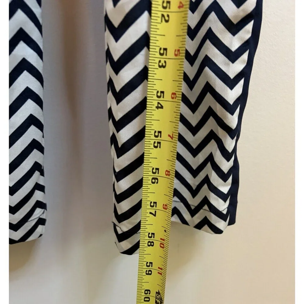 MILANO White Navy Chevron Sleeveless Jumpsuit Medium Snap Front Lightweight